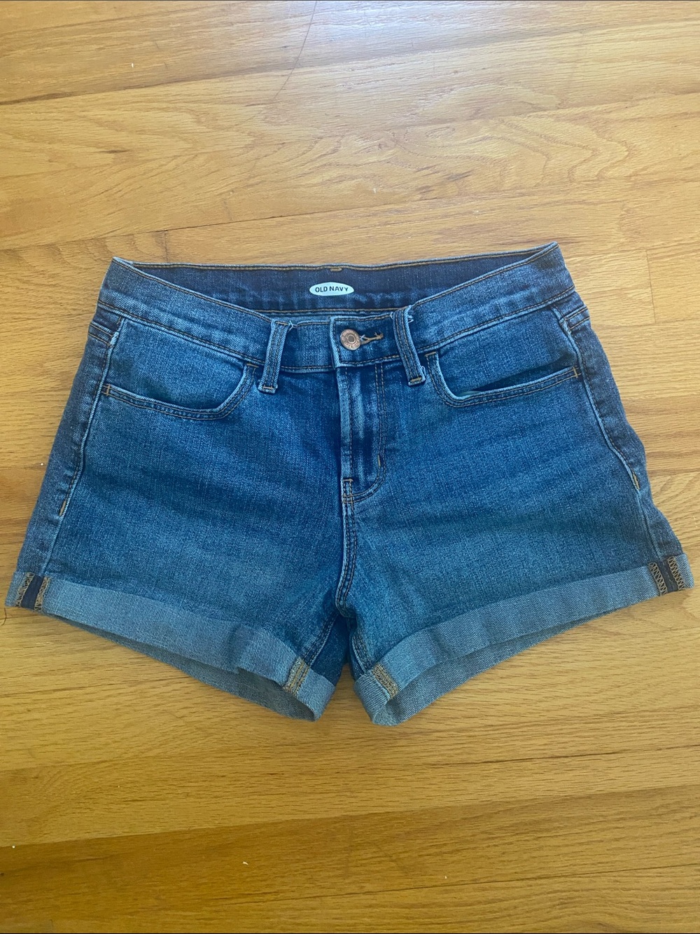 Old Navy Women's Blue Rolled-Hem Denim Shorts